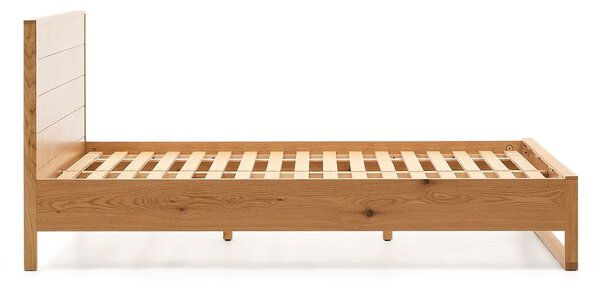 Łóżko dwuosobowe z litego drewna dębowego ze stelażem 180x200 cm Alguema – Kave Home