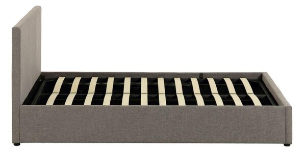 Szare tapicerowane łóżko dwuosobowe ze schowkiem i stelażem 180x200 cm Nahiri – Kave Home