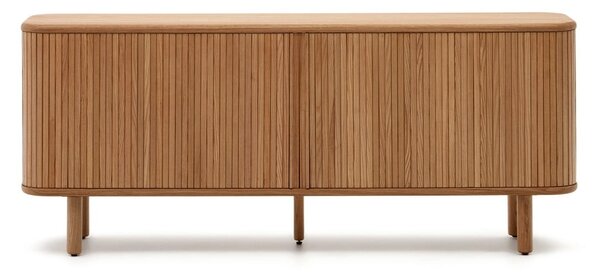 Komoda w dekorze jesionu z drzwiami przesuwnymi w naturalnym kolorze 180x75,5x40 cm Mailen – Kave Home