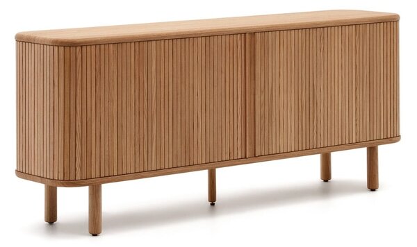 Komoda w dekorze jesionu z drzwiami przesuwnymi w naturalnym kolorze 180x75,5x40 cm Mailen – Kave Home
