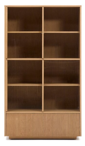 Witryna w dekorze dębu z drzwiami przesuwnymi w naturalnym kolorze 100x174x40 cm Helvine – Kave Home