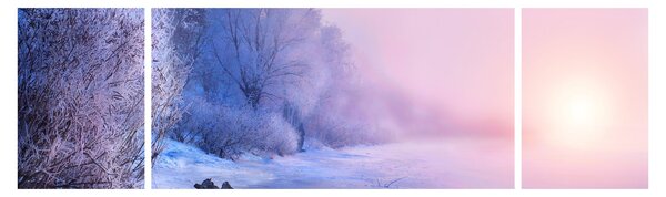 Obraz - Zamarznięta rzeka (170x50 cm)