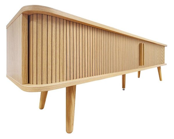 Szafka pod TV w dekorze dębu w naturalnym kolorze 178x50x40 cm Rove – Woodman