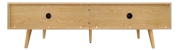 Szafka pod TV w dekorze dębu w naturalnym kolorze 178x50x40 cm Rove – Woodman