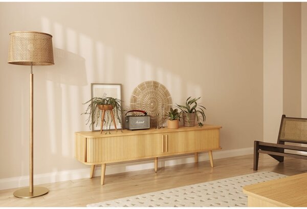 Szafka pod TV w dekorze dębu w naturalnym kolorze 178x50x40 cm Rove – Woodman
