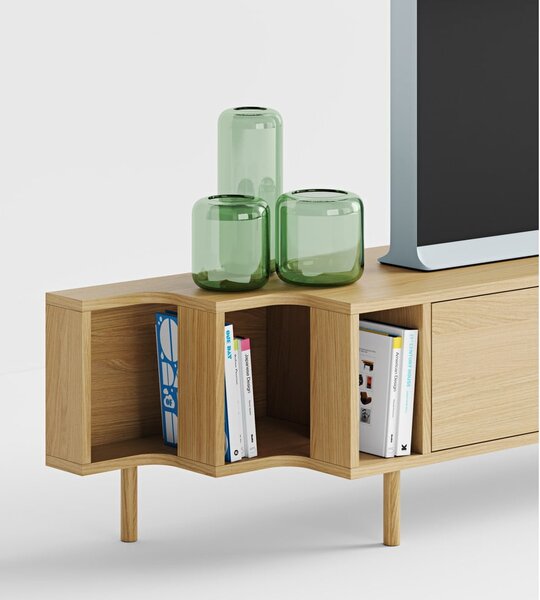 Szafka pod TV w dekorze dębu w naturalnym kolorze 189x50x44 cm Shift – Woodman