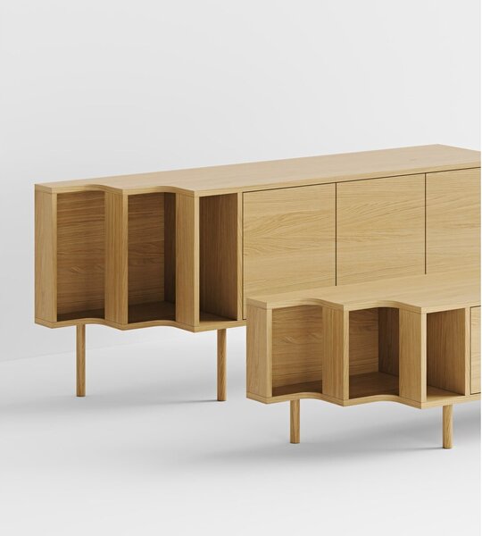 Szafka pod TV w dekorze dębu w naturalnym kolorze 189x50x44 cm Shift – Woodman