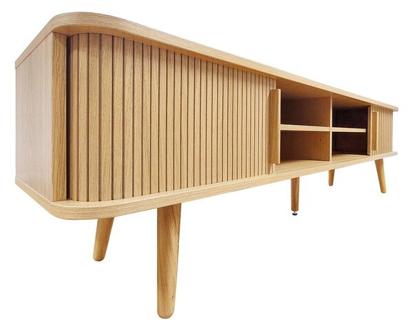 Szafka pod TV w dekorze dębu w naturalnym kolorze 178x50x40 cm Rove – Woodman