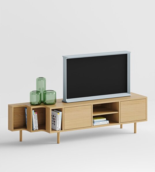 Szafka pod TV w dekorze dębu w naturalnym kolorze 189x50x44 cm Shift – Woodman