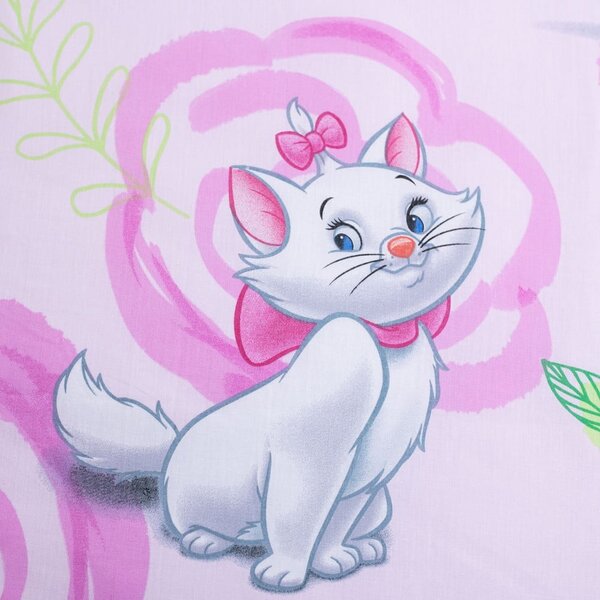 Różowa bawełniana pościel dziecięca jednoosobowa 140x200 cm Marie Cat "Pink" – Jerry Fabrics