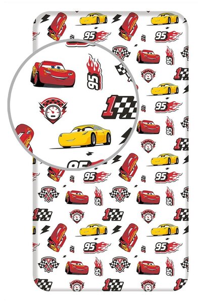 Bawełniane prześcieradło dziecięce z gumką 90x200 cm Cars "McQueen" – Jerry Fabrics