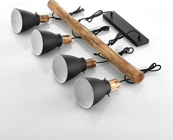 Lampa wisząca Trebale Lindby, możliwość ściemniania, czarny, salon / jadalnia, metal, skandynawski