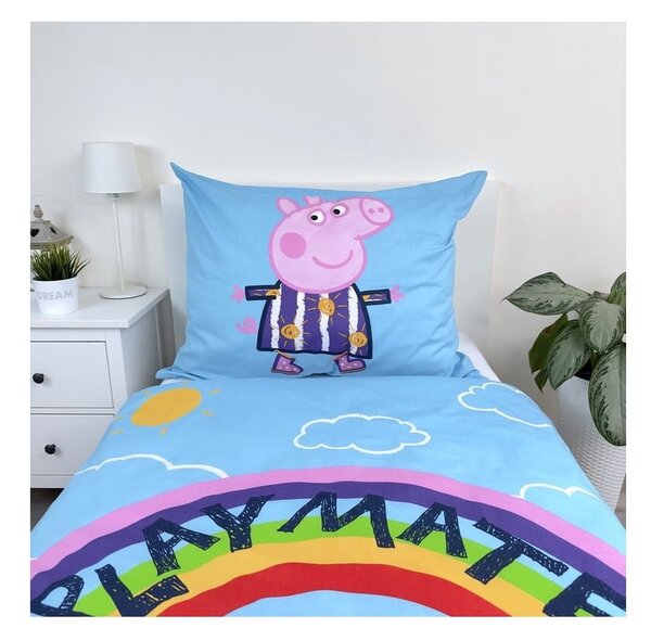 Bawełniana fluorescencyjna pościel dziecięca jednoosobowa 140x200 cm Peppa Pig – Jerry Fabrics