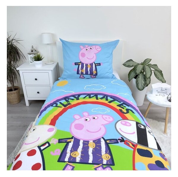 Bawełniana fluorescencyjna pościel dziecięca jednoosobowa 140x200 cm Peppa Pig – Jerry Fabrics