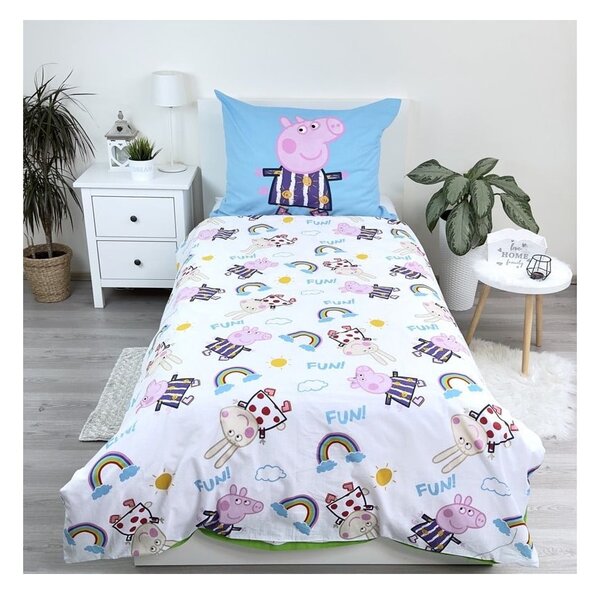 Bawełniana fluorescencyjna pościel dziecięca jednoosobowa 140x200 cm Peppa Pig – Jerry Fabrics