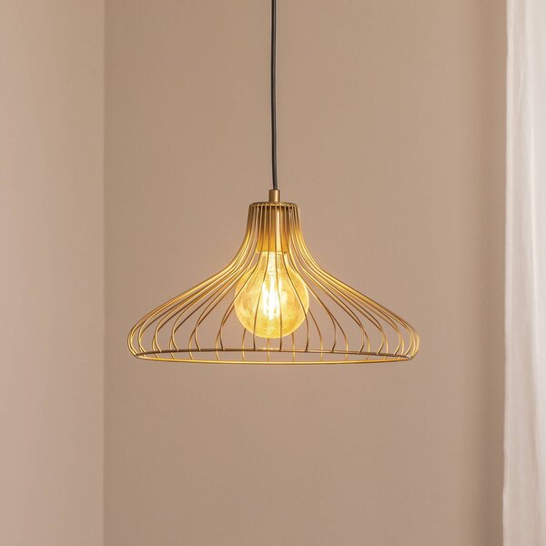 Lampa wisząca Depay Opviq, możliwość ściemniania, mosiężny / złoty, salon / jadalnia, metal