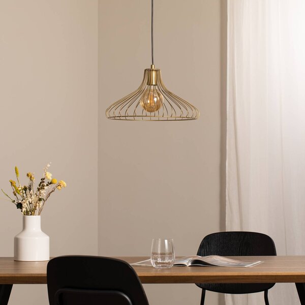 Lampa wisząca Depay Opviq, możliwość ściemniania, mosiężny / złoty, salon / jadalnia, metal