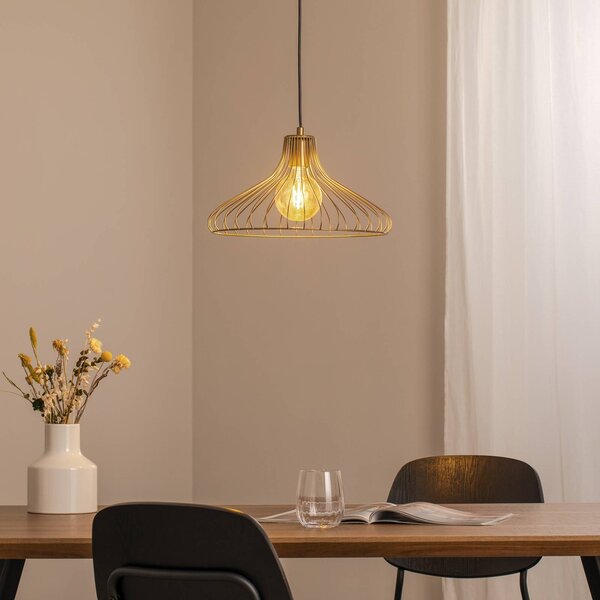 Lampa wisząca Depay Opviq, możliwość ściemniania, mosiężny / złoty, salon / jadalnia, metal