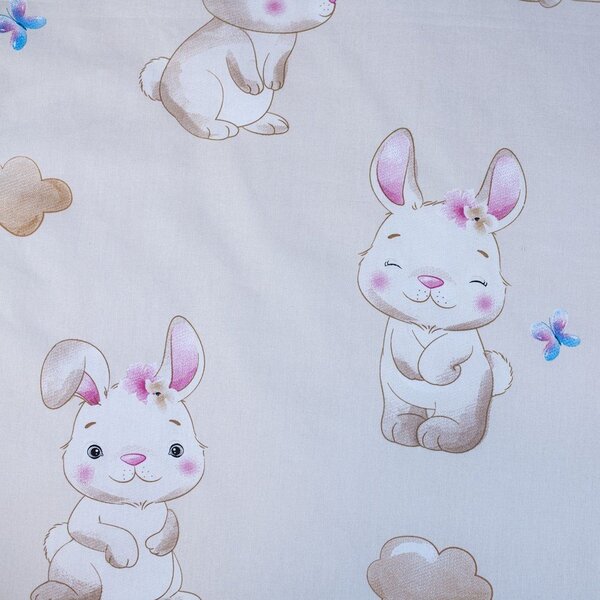 Żółta bawełniana pościel dziecięca do łóżeczka 100x135 cm Bunny "Star" – Jerry Fabrics