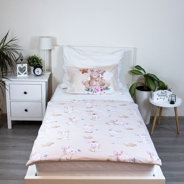Żółta bawełniana pościel dziecięca do łóżeczka 100x135 cm Bunny "Star" – Jerry Fabrics