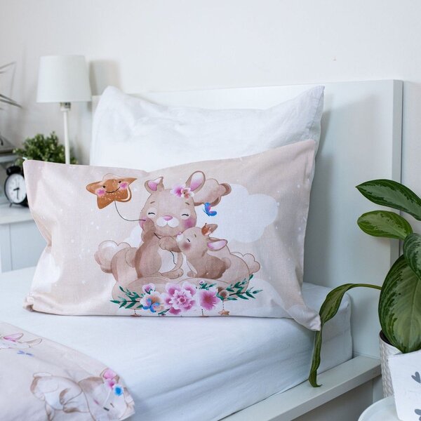 Żółta bawełniana pościel dziecięca do łóżeczka 100x135 cm Bunny "Star" – Jerry Fabrics