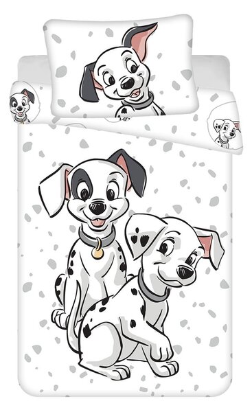 Biała bawełniana pościel dziecięca do łóżeczka 100x135 cm 101 Dalmatians – Jerry Fabrics