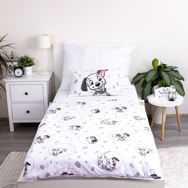 Biała bawełniana pościel dziecięca do łóżeczka 100x135 cm 101 Dalmatians – Jerry Fabrics