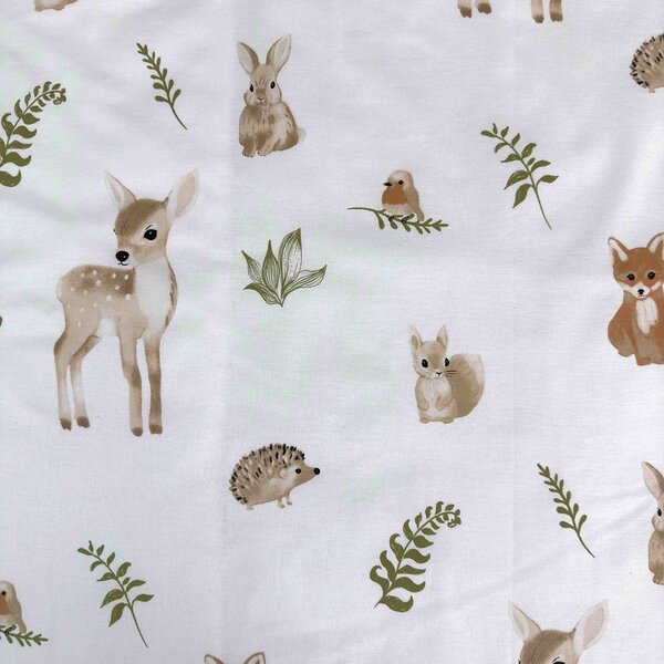 Biało-brązowa bawełniana pościel dziecięca do łóżeczka 100x135 cm Forest Animals – Jerry Fabrics