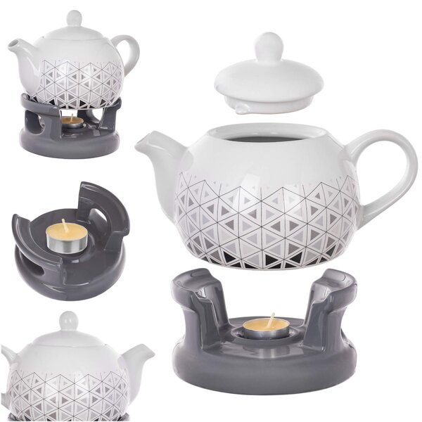 Dzbanek ceramiczny z podgrzewaczem Irais 1L trójkąty