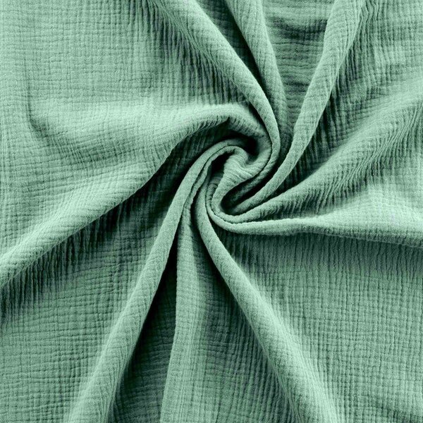 Jasnozielona pościel dwuosobowa muślinowa 240x220 cm Angelia – douceur d'intérieur