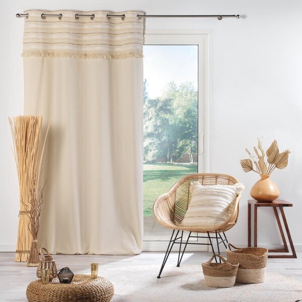 Bawełniana zasłona w naturalnym kolorze 140x240 cm Atlas – douceur d'intérieur