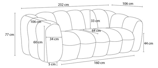 Jasnobrązowa sofa z materiału bouclé 232 cm Hippolyte – Bobochic Paris