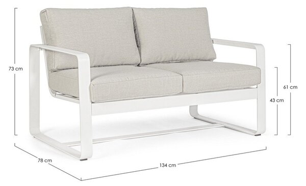 Biała aluminiowa sofa ogrodowa Merrigan – Bizzotto