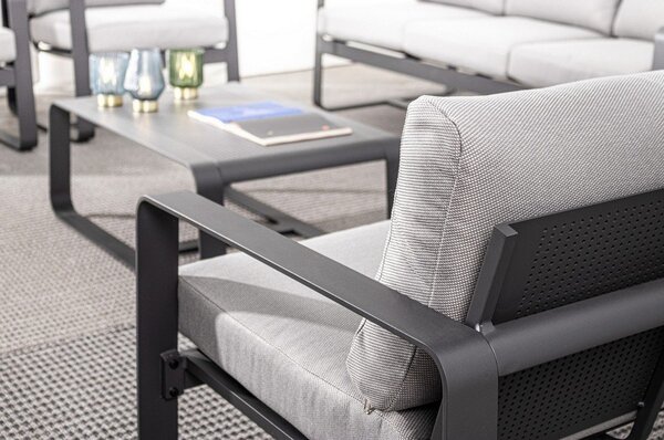 Szara aluminiowa sofa ogrodowa Merrigan – Bizzotto