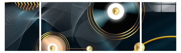 Obraz - Złote kółka (170x50 cm)