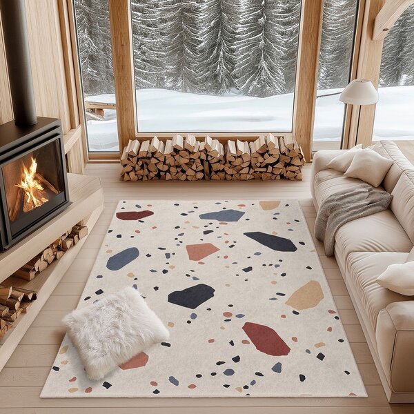 Kremowy chodnik odpowiedni do prania 60x230 cm Cracked Terrazzo – Mila Home