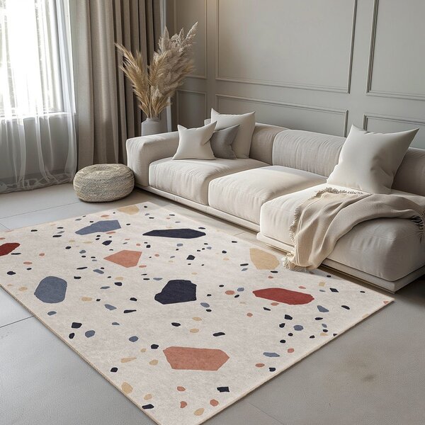 Kremowy chodnik odpowiedni do prania 60x230 cm Cracked Terrazzo – Mila Home