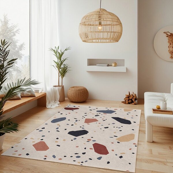 Kremowy chodnik odpowiedni do prania 60x230 cm Cracked Terrazzo – Mila Home