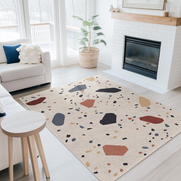 Kremowy chodnik odpowiedni do prania 60x230 cm Cracked Terrazzo – Mila Home