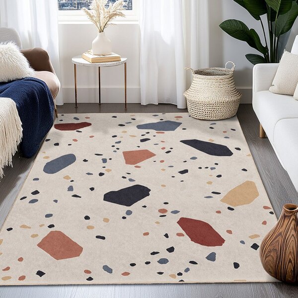 Kremowy chodnik odpowiedni do prania 60x230 cm Cracked Terrazzo – Mila Home