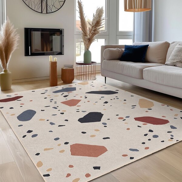 Kremowy chodnik odpowiedni do prania 60x230 cm Cracked Terrazzo – Mila Home