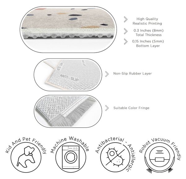 Kremowy chodnik odpowiedni do prania 60x230 cm Cracked Terrazzo – Mila Home
