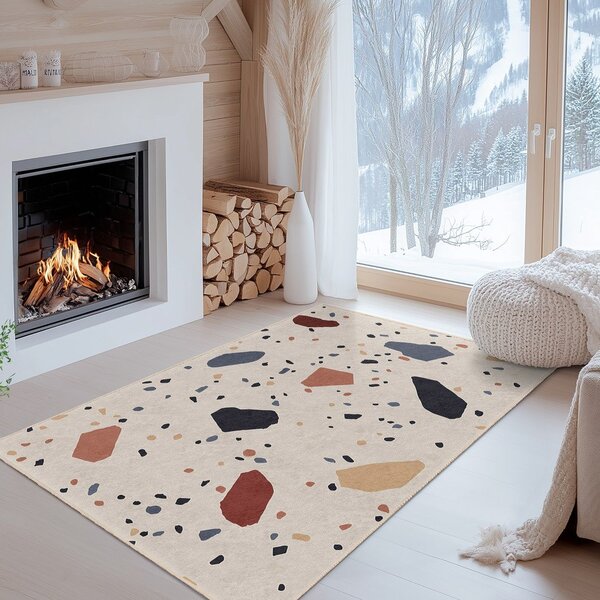 Kremowy chodnik odpowiedni do prania 60x230 cm Cracked Terrazzo – Mila Home