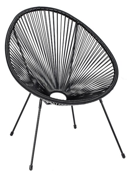 Czarny metalowy/plastikowy fotel ogrodowy Avocado Comfort – Bonami Selection