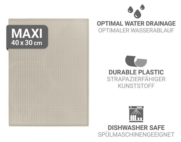 Beżowa gumowa podkładka do naczyń 40x30 cm Maxi – Wenko