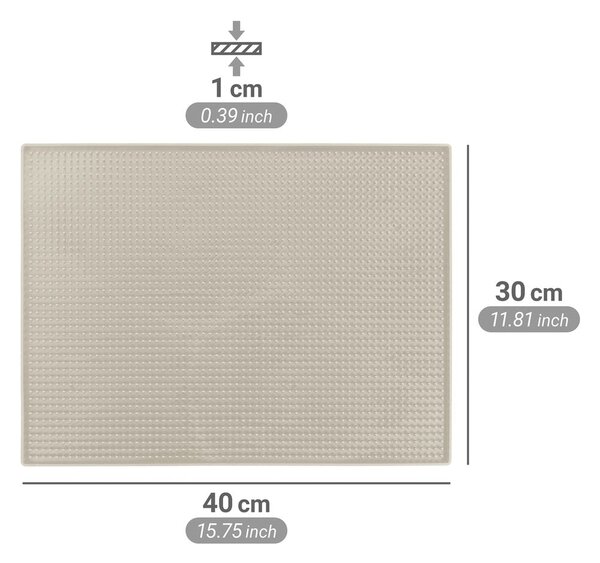 Beżowa gumowa podkładka do naczyń 40x30 cm Maxi – Wenko