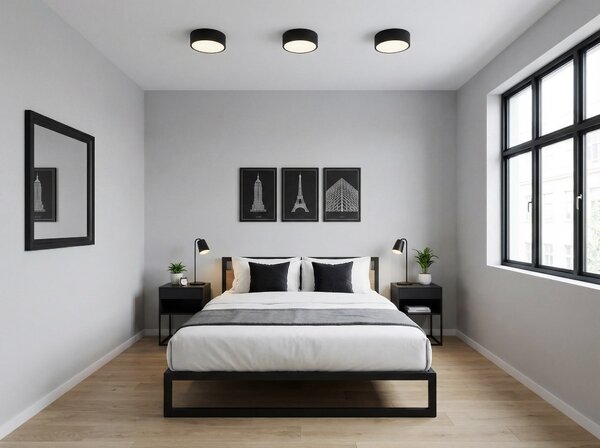 PLAFON LAMPA SUFITOWA CZARNA NOWOCZESNA ORBO D23