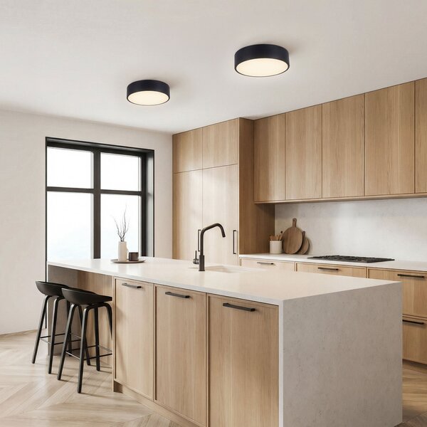 PLAFON LAMPA SUFITOWA CZARNA NOWOCZESNA ORBO D30
