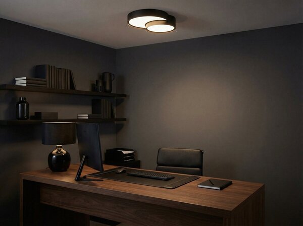 NOWOCZESNA LAMPA SUFITOWA PLAFON CZARNY ORBO DUO D40