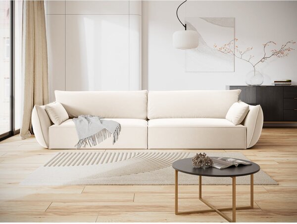 Beżowa aksamitna sofa 248 cm Vanda – Mazzini Sofas